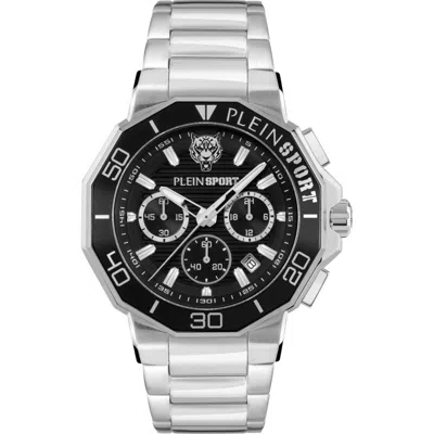 Plein Sport Titan Three Hand Quartz Bracelet Watch, 46mm In Silver