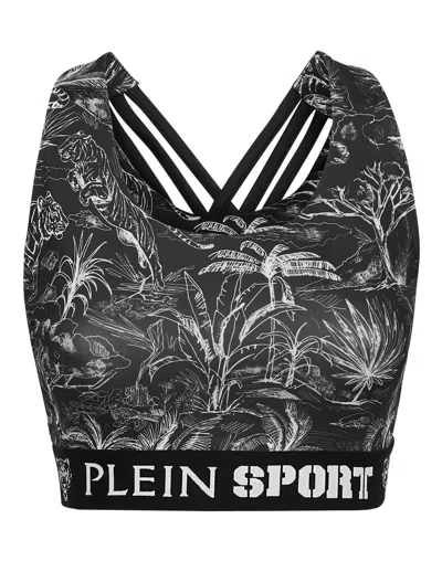 Plein Sport Graphic-print Cotton Performance Tank Top In Black