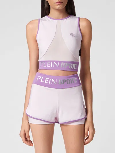 Plein Sport Top Woman Color Lilac In White