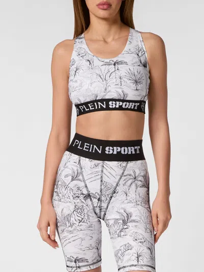 Plein Sport Top Woman Color White In Gray