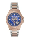 Plein Sport Men's Touchdown Rose Gold-tone, Silver-tone Stainless Steel Bracelet Watch 44mm In Fantasy