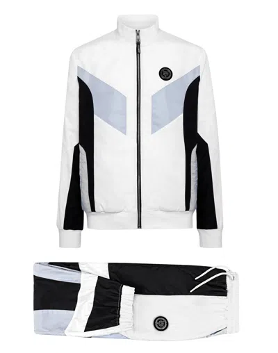 Plein Sport Tracksuit: Zip-up Jacket + Jogging Pants In White