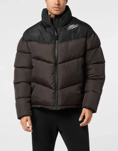 Plein Sport Training Puffer Jacket Men In Black