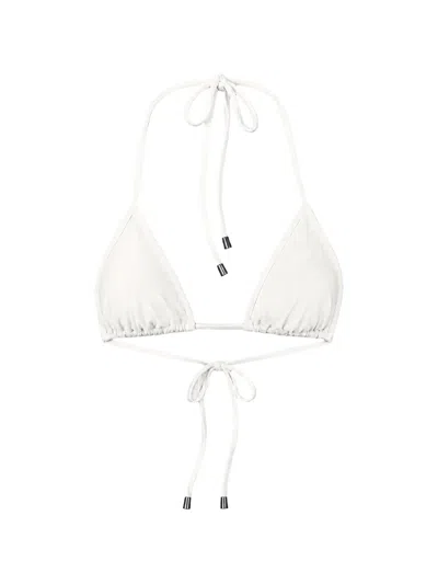 Plein Sport Triangle Bikini Top In White