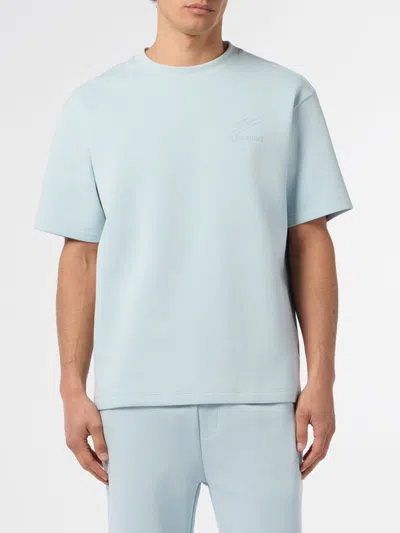 Plein Sport Pique Round Neck T-shirt Icon Men In Blue