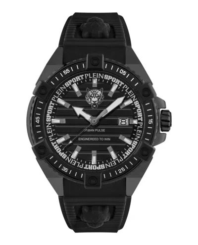 Plein Sport Urban Pulse Silicone Watch In Black