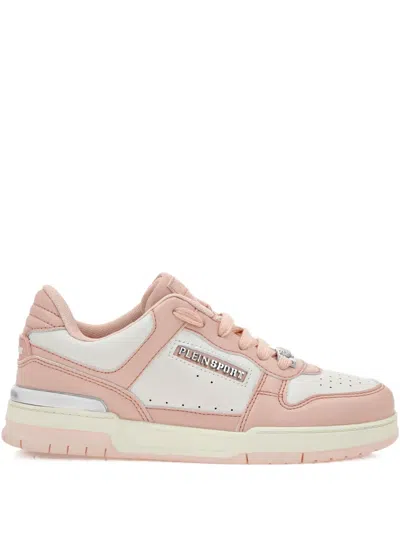 Plein Sport Viper Ii Core Leather Panelled Sneakers In Pink