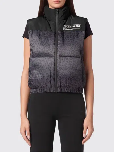 Plein Sport Waistcoat Woman Color Black In Green