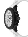 Plein Sport Mens Warrior Tech Chronograph Date Quartz White Silicone 47.5mm In Black