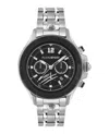 Plein Sport Mens Warrior Tech Chronograph Date Quartz Stainless Steel Bracelet 47.5mm In Metallic