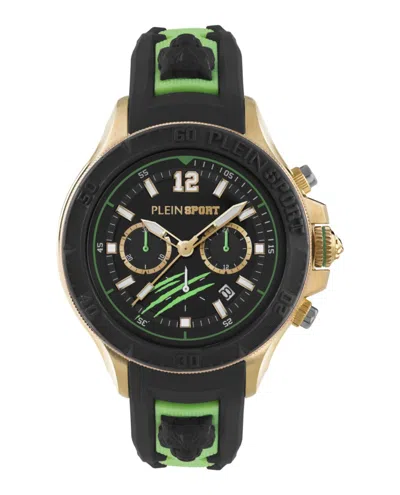 Plein Sport Warrior Tech Chronograph Watch In Black