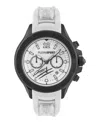 Plein Sport Mens Warrior Tech Chronograph Date Quartz White Silicone 47.5mm