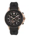Plein Sport Mens Warrior Tech Chronograph Date Quartz Black Silicone 47.5mm In Multi