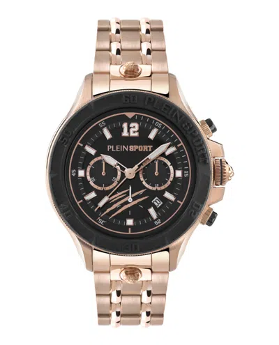 Plein Sport Mens Warrior Tech Chronograph Date Quartz Rose Gold Stainless Steel 47.5mm