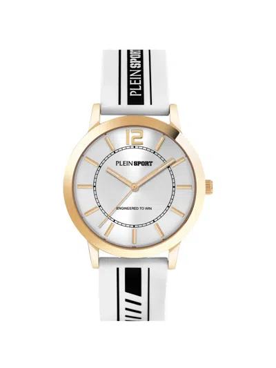 Plein Sport White Silicone 41mm Watch In Pink