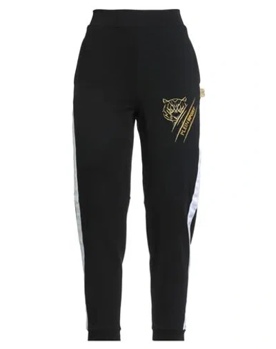 Plein Sport Woman Pants Black Size Xl Cotton, Elastane