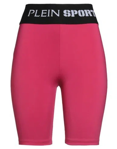 Plein Sport Woman Shorts & Bermuda Shorts Fuchsia Size L Polyester, Elastane In Pink