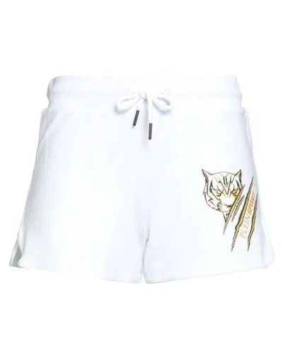 Plein Sport Woman Shorts & Bermuda Shorts White Size Xl Cotton, Elastane