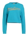 Plein Sport Woman Sweatshirt Azure Size L Cotton, Elastane