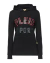 Plein Sport Woman Sweatshirt Black Size Xs Cotton, Elastane In Black