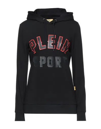 Plein Sport Woman Sweatshirt Black Size Xs Cotton, Elastane