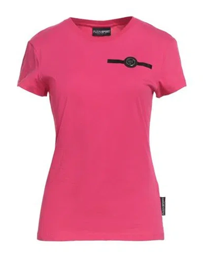 Plein Sport Woman T-shirt Fuchsia Size M Cotton In Pink