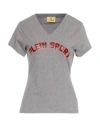 Plein Sport Woman T-shirt Grey Size Xl Cotton, Elastane