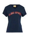 Plein Sport Woman T-shirt Navy Blue Size Xl Cotton, Elastane
