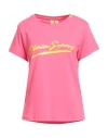 Plein Sport Woman T-shirt Pink Size L Cotton, Elastane