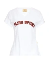 Plein Sport Woman T-shirt White Size Xl Cotton, Elastane