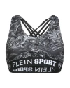 Plein Sport Woman Top Black Size L Polyester, Elastane