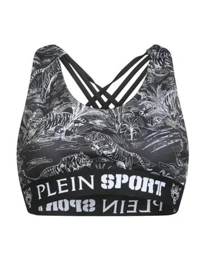 Plein Sport Woman Top Black Size L Polyester, Elastane