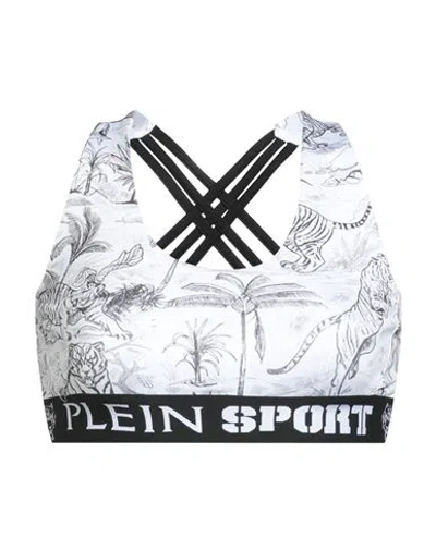Plein Sport Woman Top White Size Xs Polyester, Elastane
