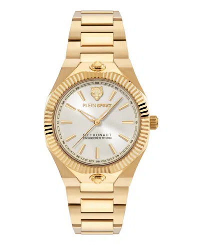 PLEIN SPORT WOMEN'S METRONAUT THREE HAND QUARTZ ION PLATED YELLOW GOLD BRACELET WATCH, 36MM