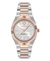 Plein Sport Elegant Two-tone Bracelet Watch With Silver Sunray Dial In Metallic