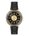 Plein Sport Womens Opium 2 Hand Quartz Ip Black Bracelet 38mm In Black