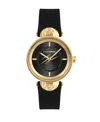 Plein Sport Womens Supernova Two Hand Quartz Black Silicone 34mm In Black