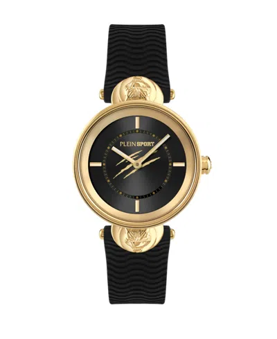 PLEIN SPORT WOMEN'S SUPERNOVA TWO HAND QUARTZ BLACK SILICONE 34MM