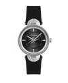 Plein Sport Two-hand Quartz Movement Watch With Textured Silicone Strap In Black