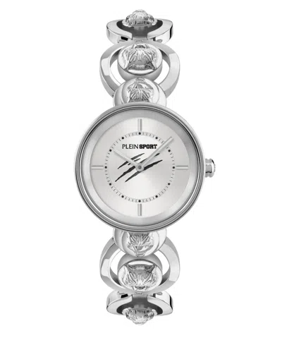 PLEIN SPORT WOMENS SUPERNOVA TWO HAND QUARTZ SILVER STAINLESS STEEL JEWELRY CLASP CLOSURE 34MM