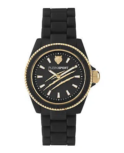 Pre-owned Plein Sport Womens The Scratch Black 38mm Bracelet Fashion Watch