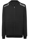 Plein Sport Zip-down Hoodie In 黑色