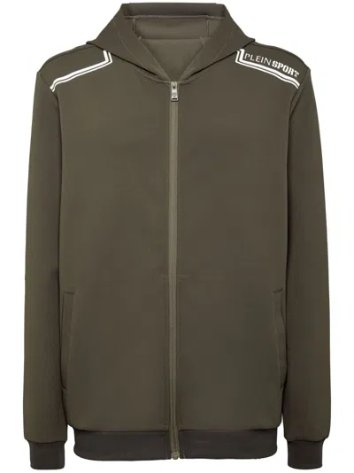 Plein Sport Zip-down Hoodie In Green