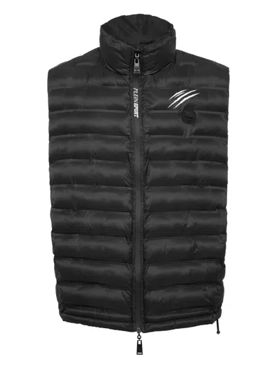 Plein Sport Zip-up Gilet In Black