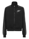Plein Sport Zip-up Track Jacket In Black
