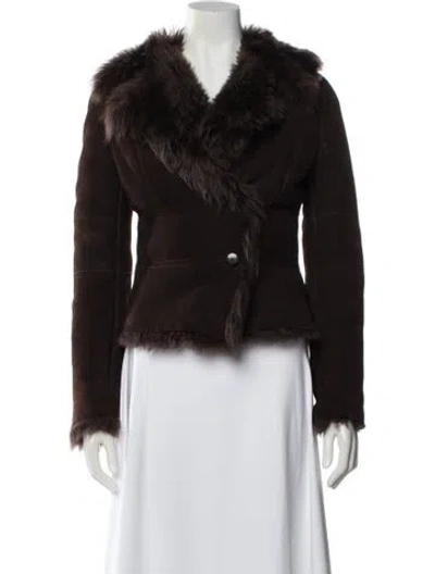 Pre-owned Plein Sud 2000's Lamb Fur Fur Jacket In Brown