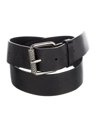 Pre-owned Plein Sud 30mm Reversible Leather Belt In Black