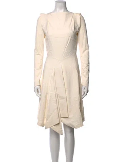 Pre-owned Plein Sud Bateau Neckline Knee-length Dress In Neutrals