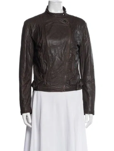 Pre-owned Plein Sud Biker Jacket In Brown