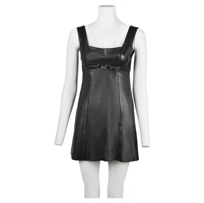 Pre-owned Plein Sud Black Leather Mini Dress, France, Circa 2000s Fr40